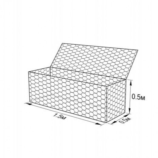 Габион ГСИ-К-1,5х0,5х0,5-С60-2,4-Ц