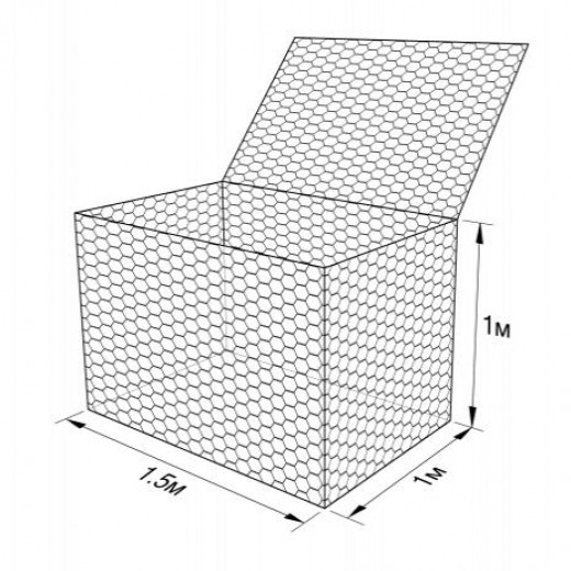 Габион ГСИ-К-1,5х1,0х1,0-С100-2,7/3,7-ЦП