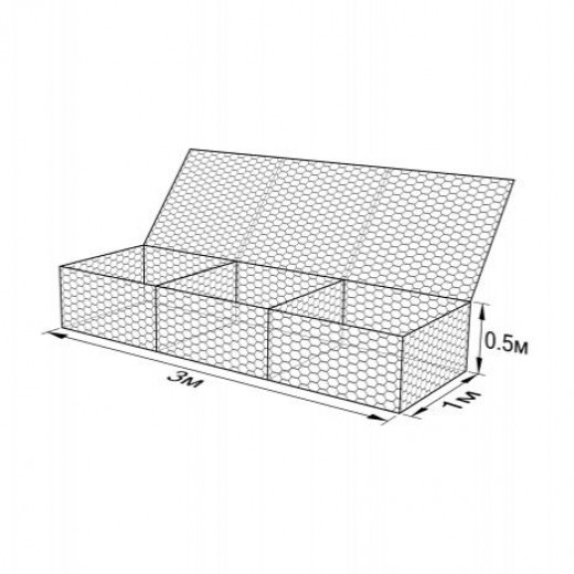 Габион ГСИ-К-3,0х1,0х0,5-С100-3,0-ЦАММ