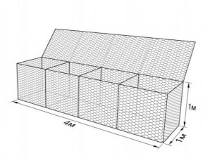 Габион ГСИ-К-4,0х1,0х1,0-С100-2,7-Ц